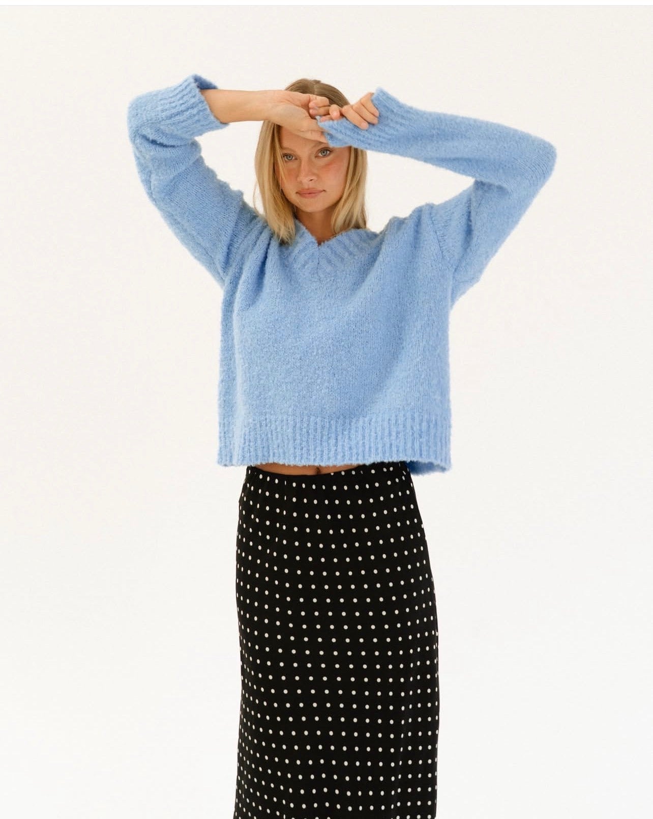 Oxford Knit Jumper -Sky