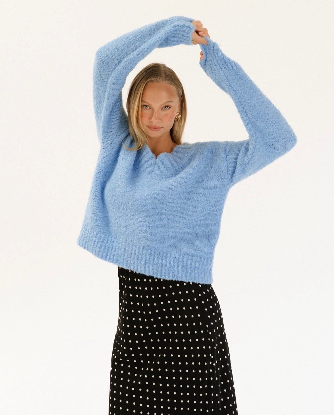 Oxford Knit Jumper -Sky