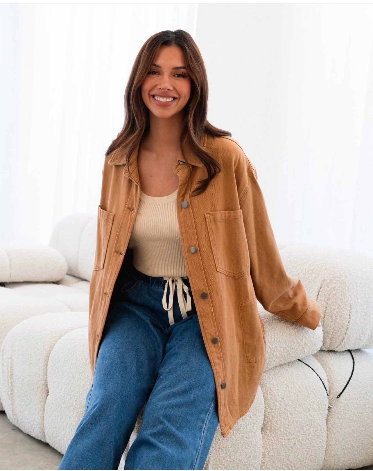 Denim Jacket - Camel