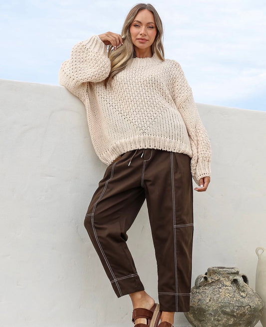 Getaway Block Knit - Beige