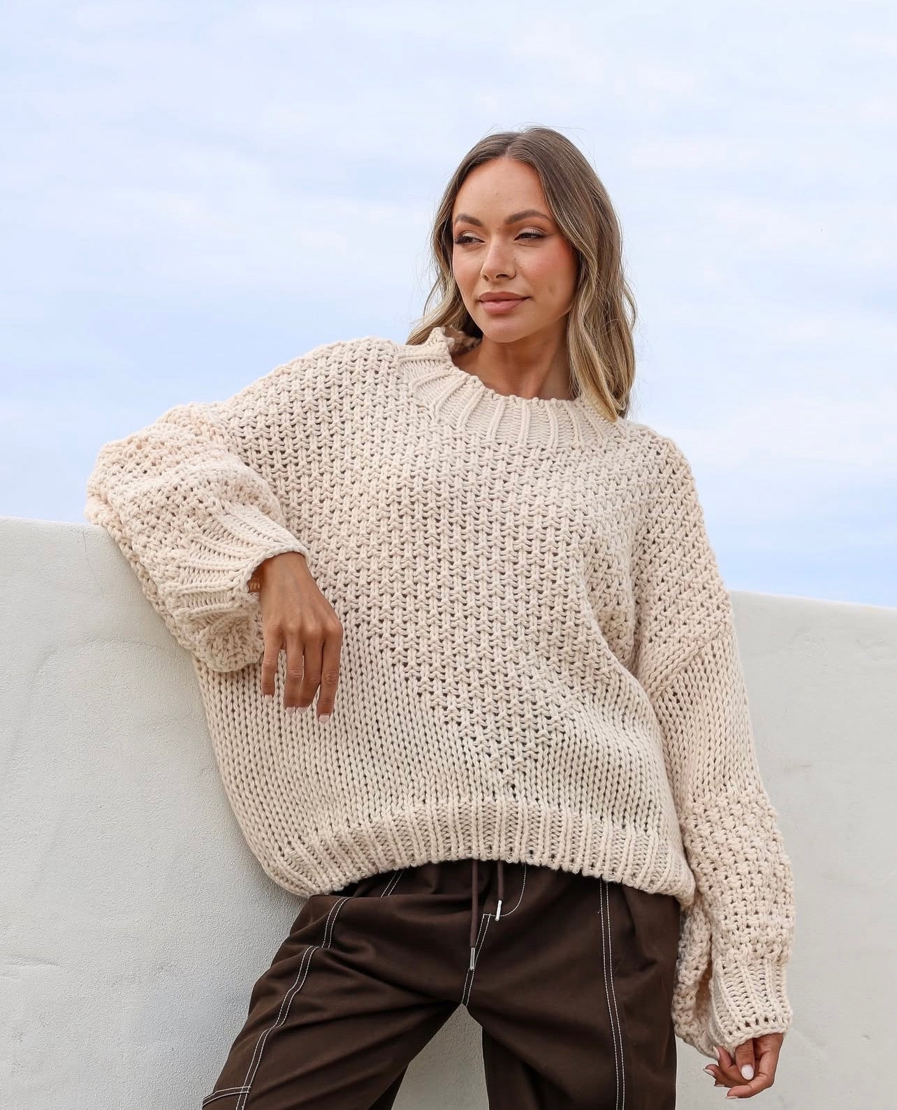 Getaway Block Knit - Beige