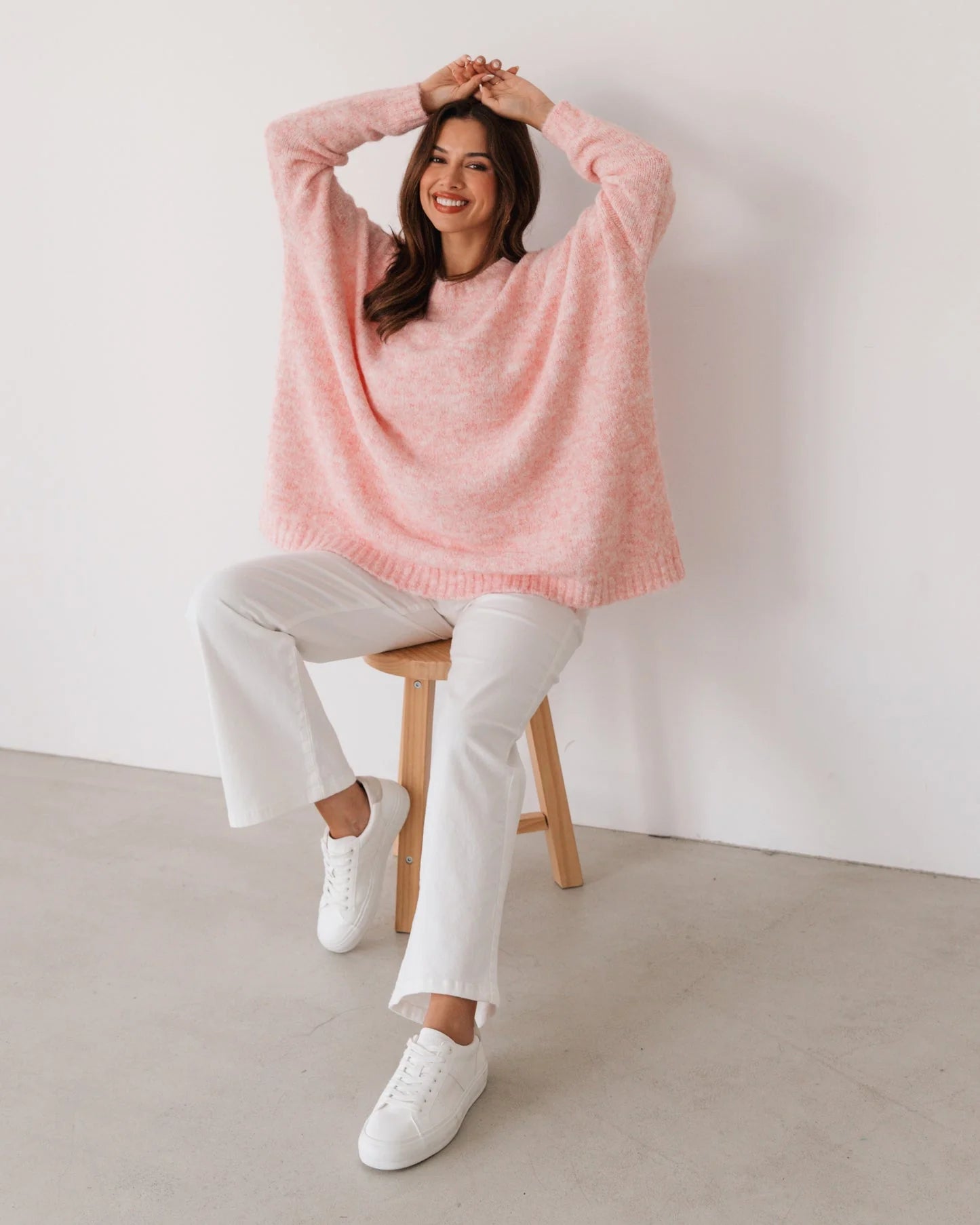 Lacey Oversized Sweater - Pink