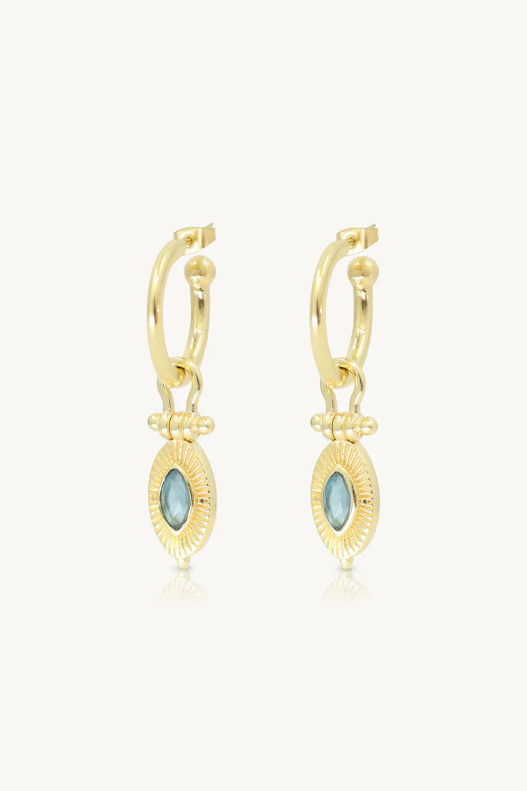 Radiance Apatite Gold Hoops