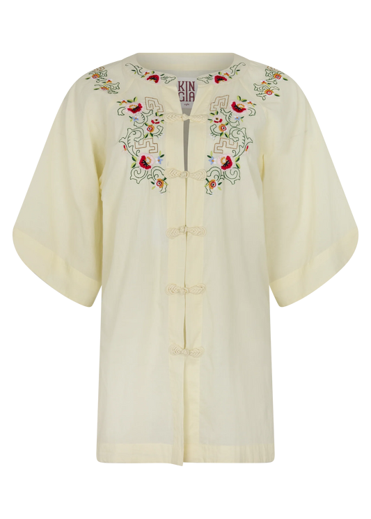 Reka Embroidered Berry Shirt