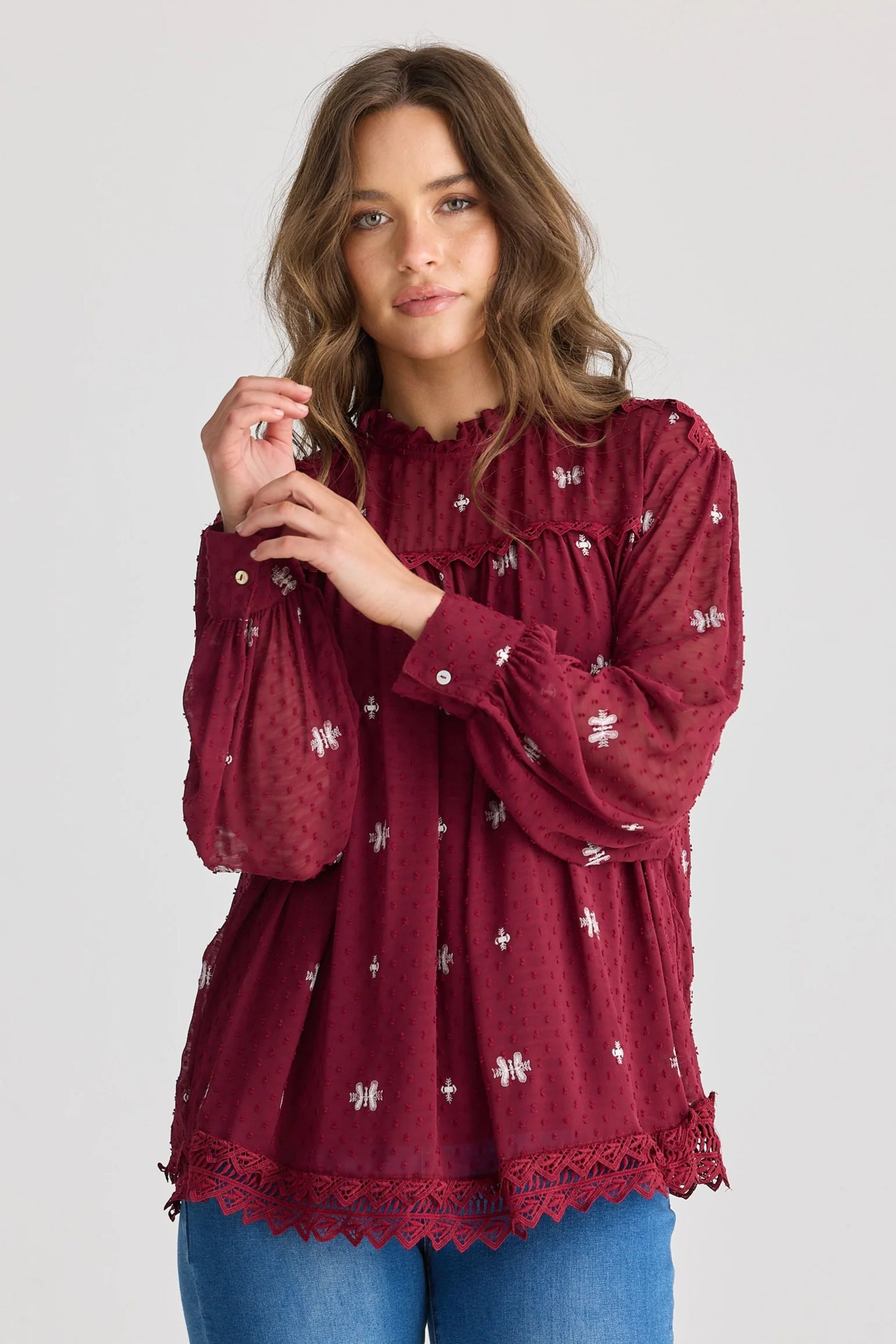 Ellidy Blouse - Red Wine