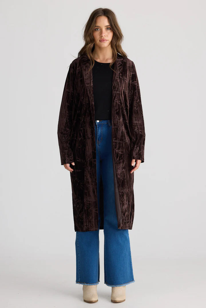 Aries Velvet Duster - Dark Chocolate