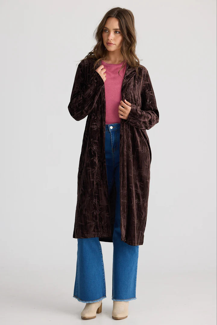 Aries Velvet Duster - Dark Chocolate