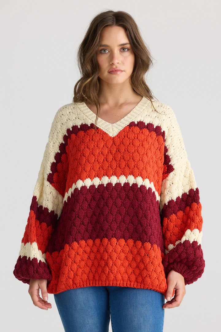 Airlie Knit - Berry Stripe