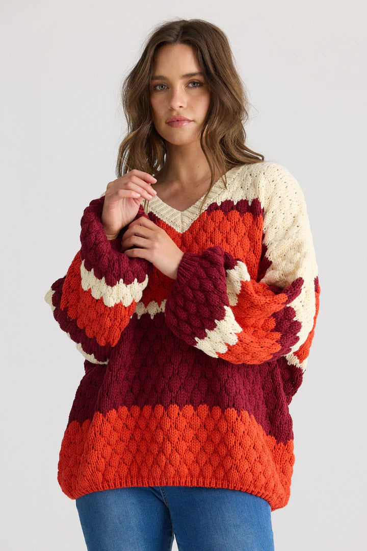 Airlie Knit - Berry Stripe