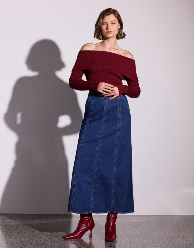 Lennox Denim Maxi Skirt