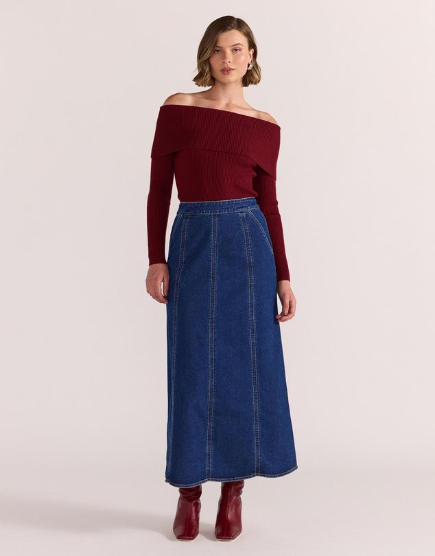 Lennox Denim Maxi Skirt