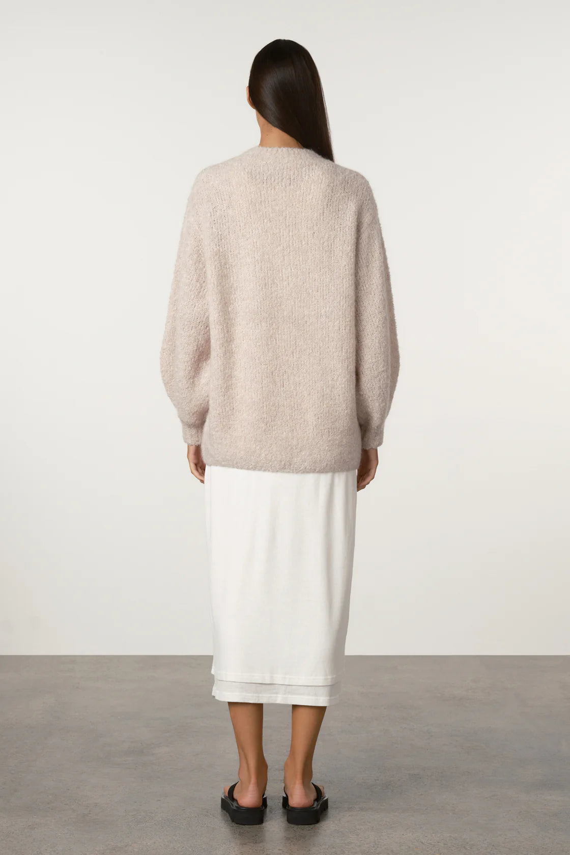 Stone Boucle Knit Wool Blend Jumper