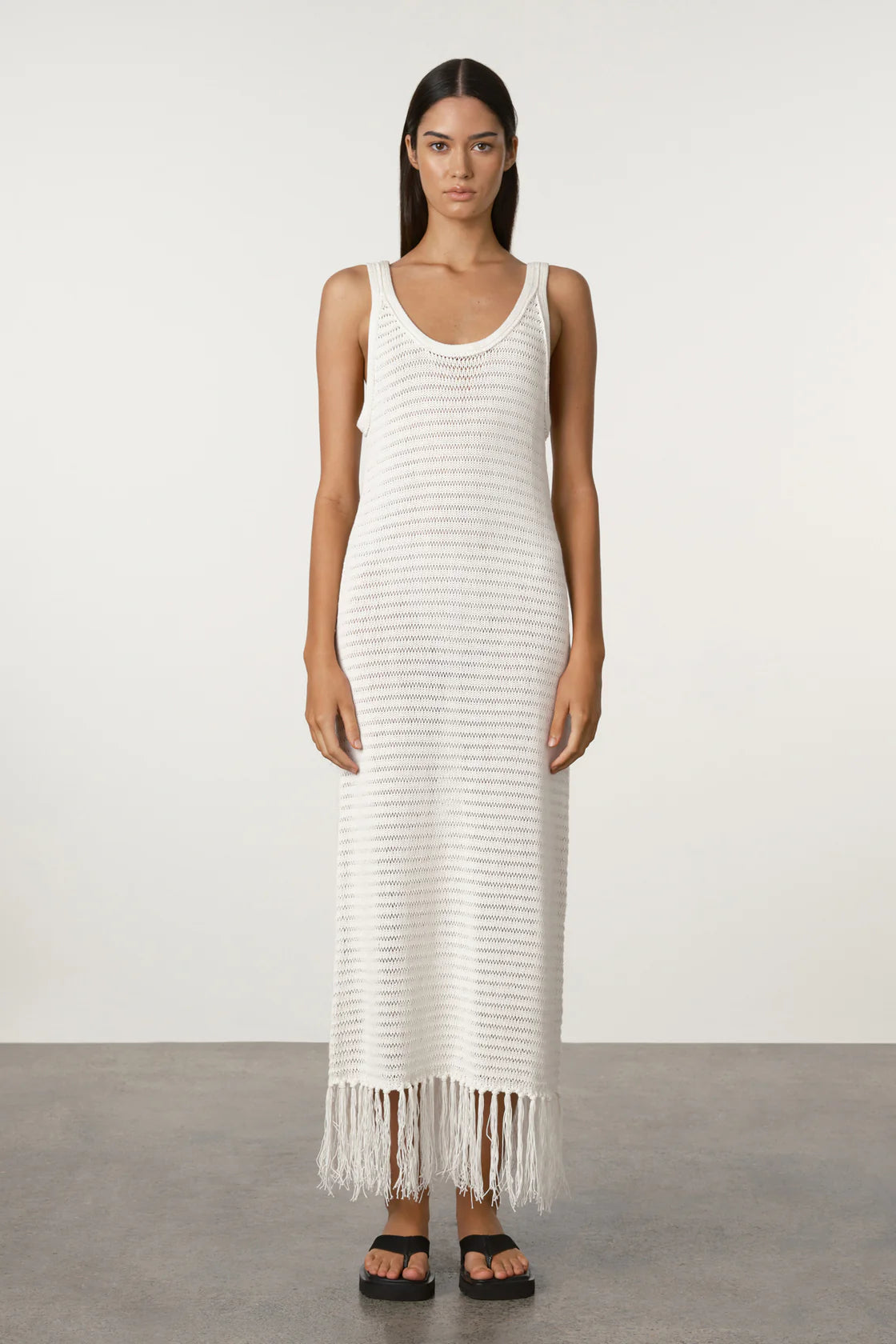 Crochet Knit Dress - White