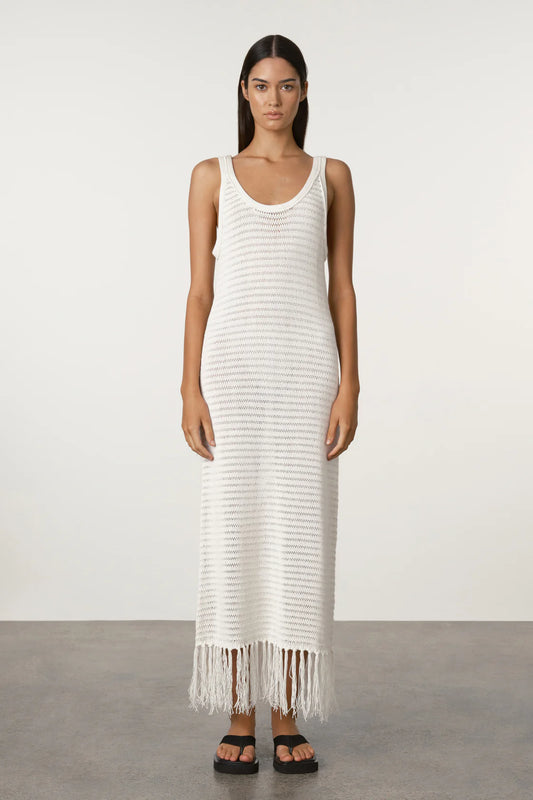 Crochet Knit Dress - White