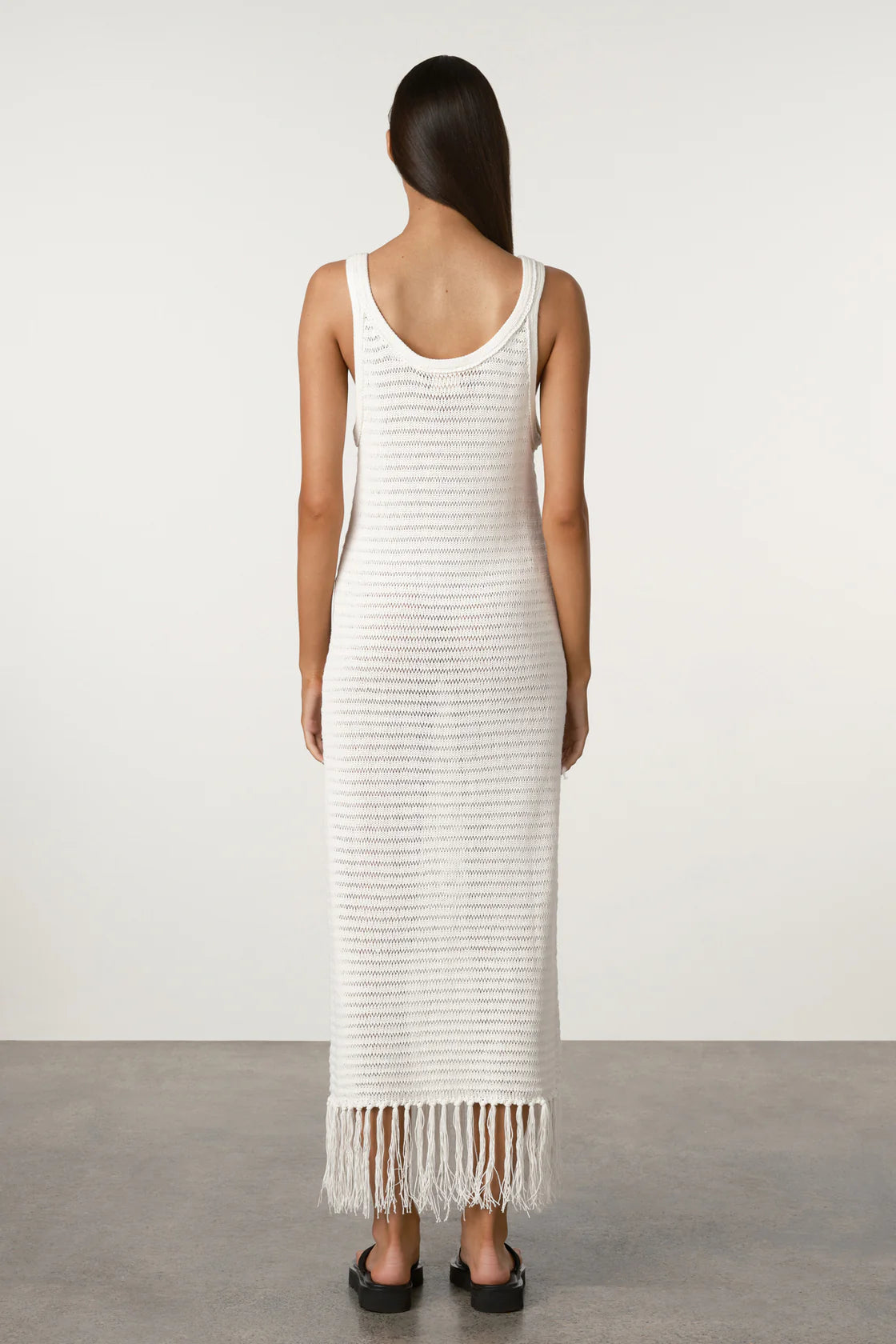 Crochet Knit Dress - White