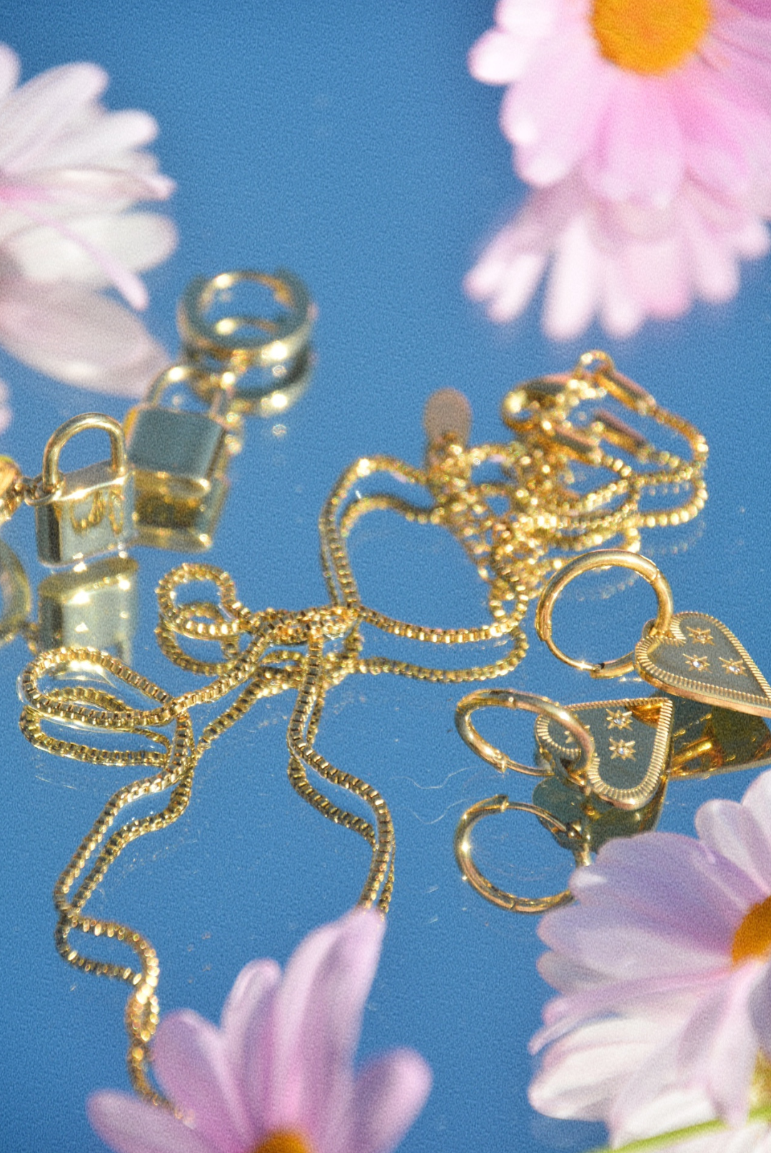 18k Gold Plated Heart Huggie Earrings