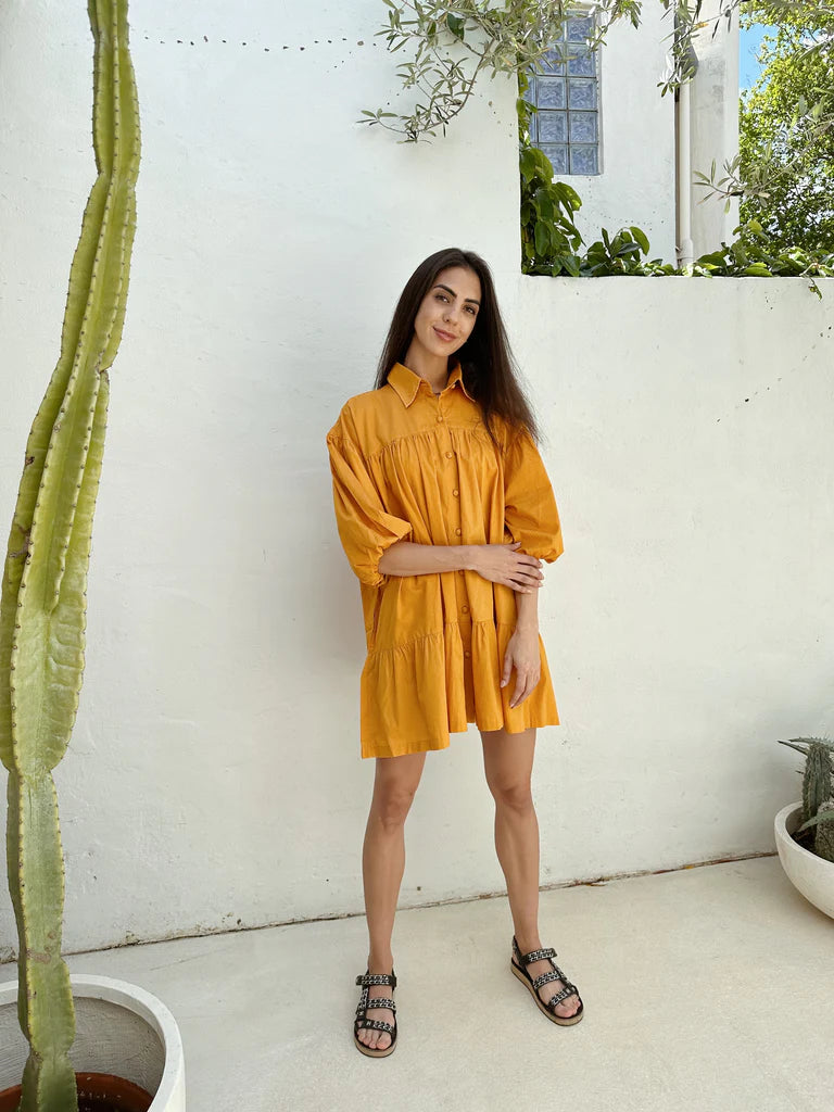 Jenna Shirt Dress -Amber