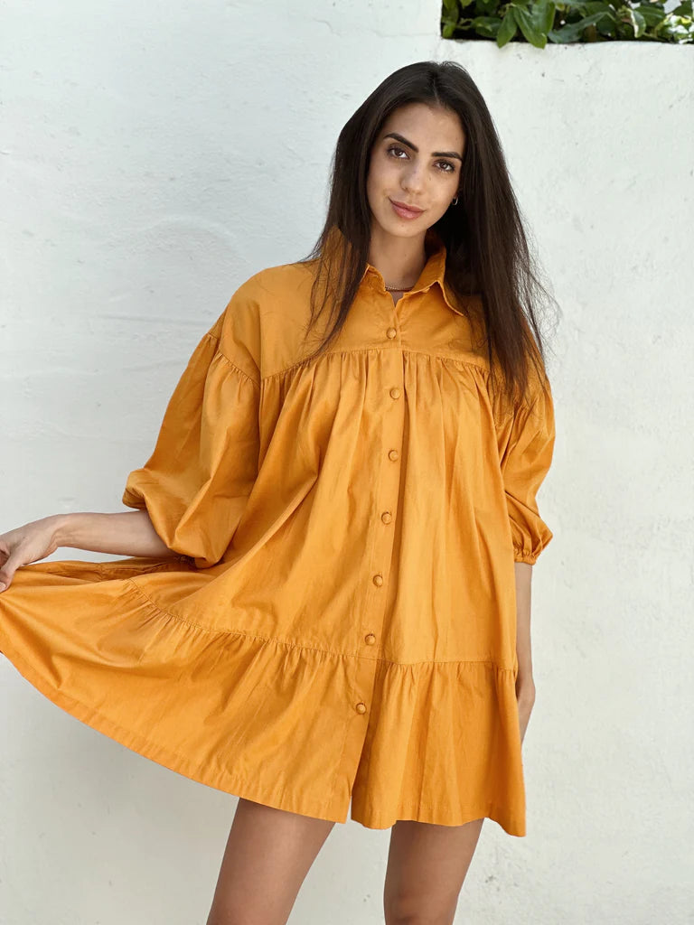 Jenna Shirt Dress -Amber