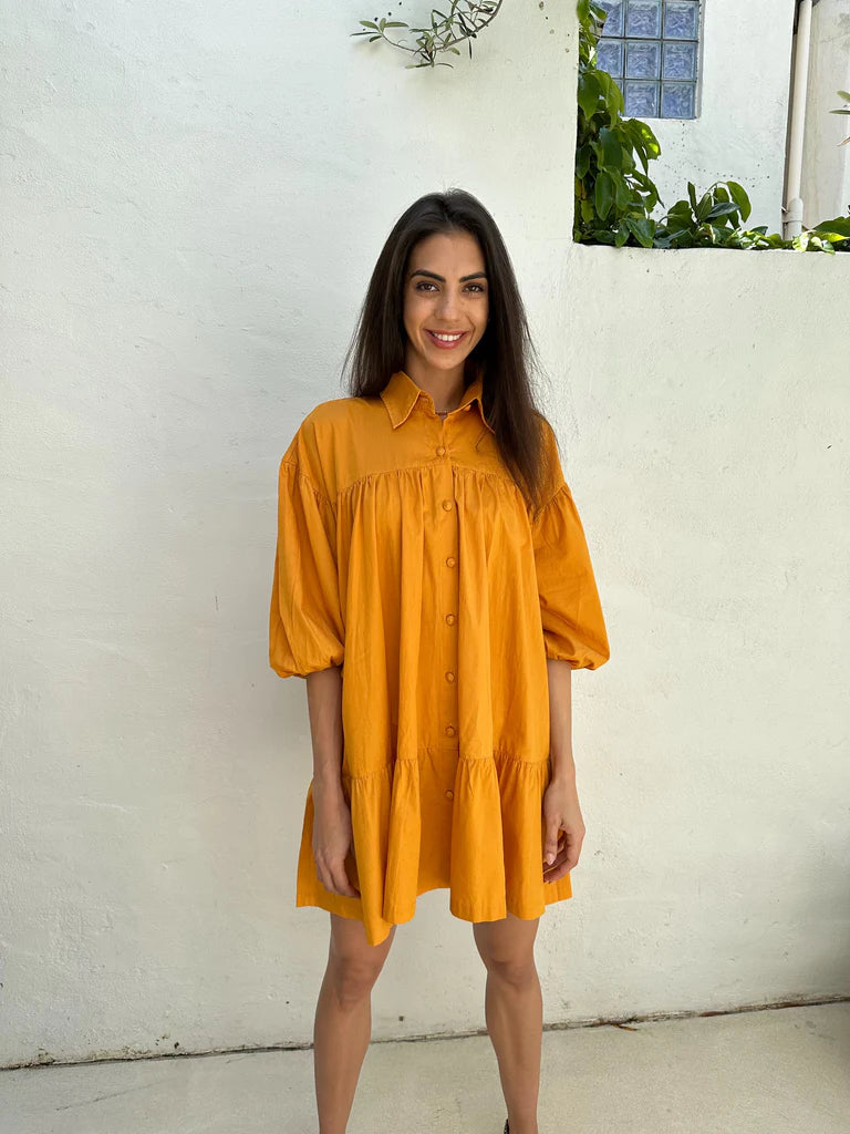 Jenna Shirt Dress -Amber