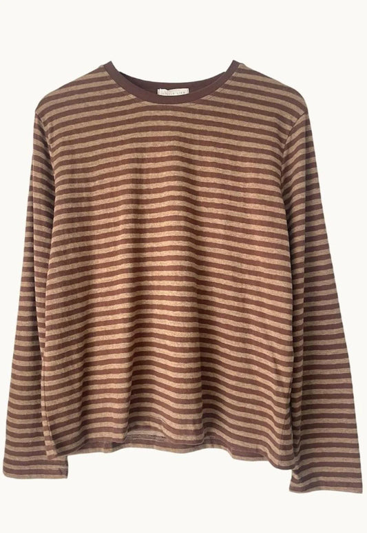 Athena Stripe L/S Shirt - Brown