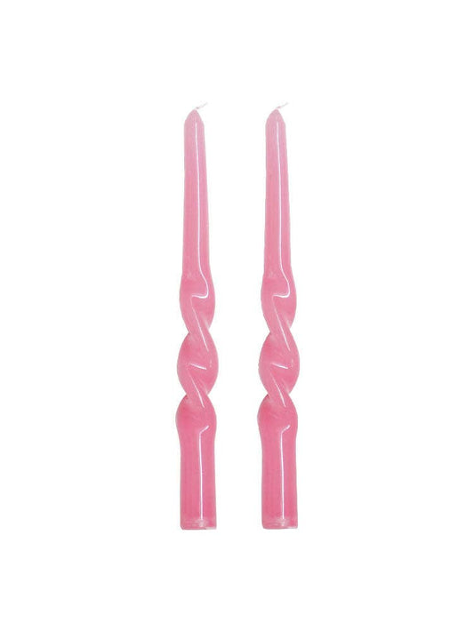 Twisted Dinner Candle Set of 2 - Pink