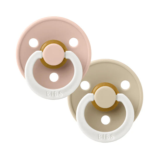 BIBS Dummies - Round S2 Glow - Blush/Vanilla (2pk)