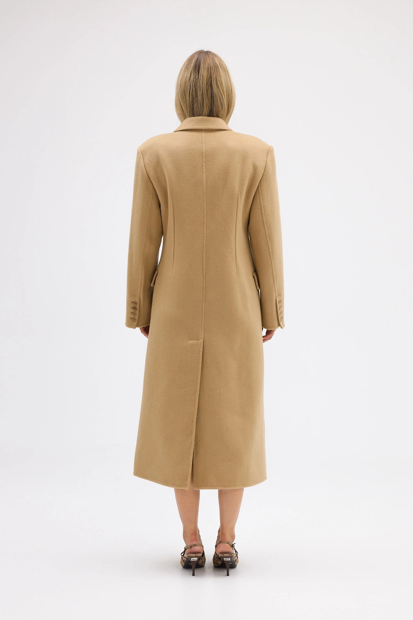 Kate Fringe Wool Coat - Walnut