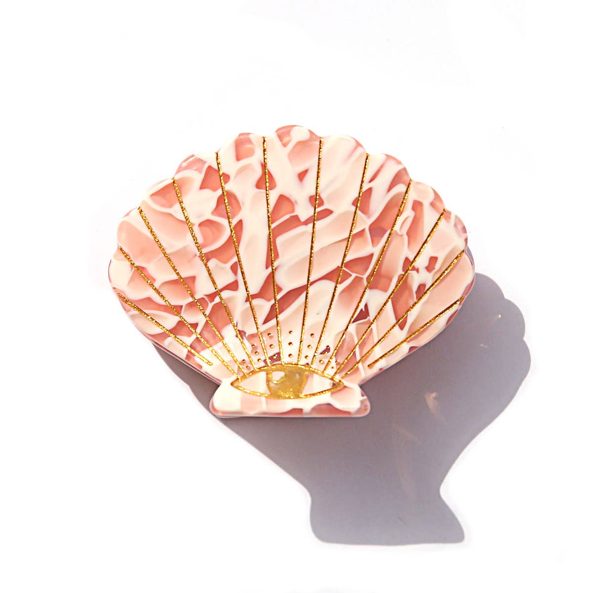Pink Stone Shell Clip