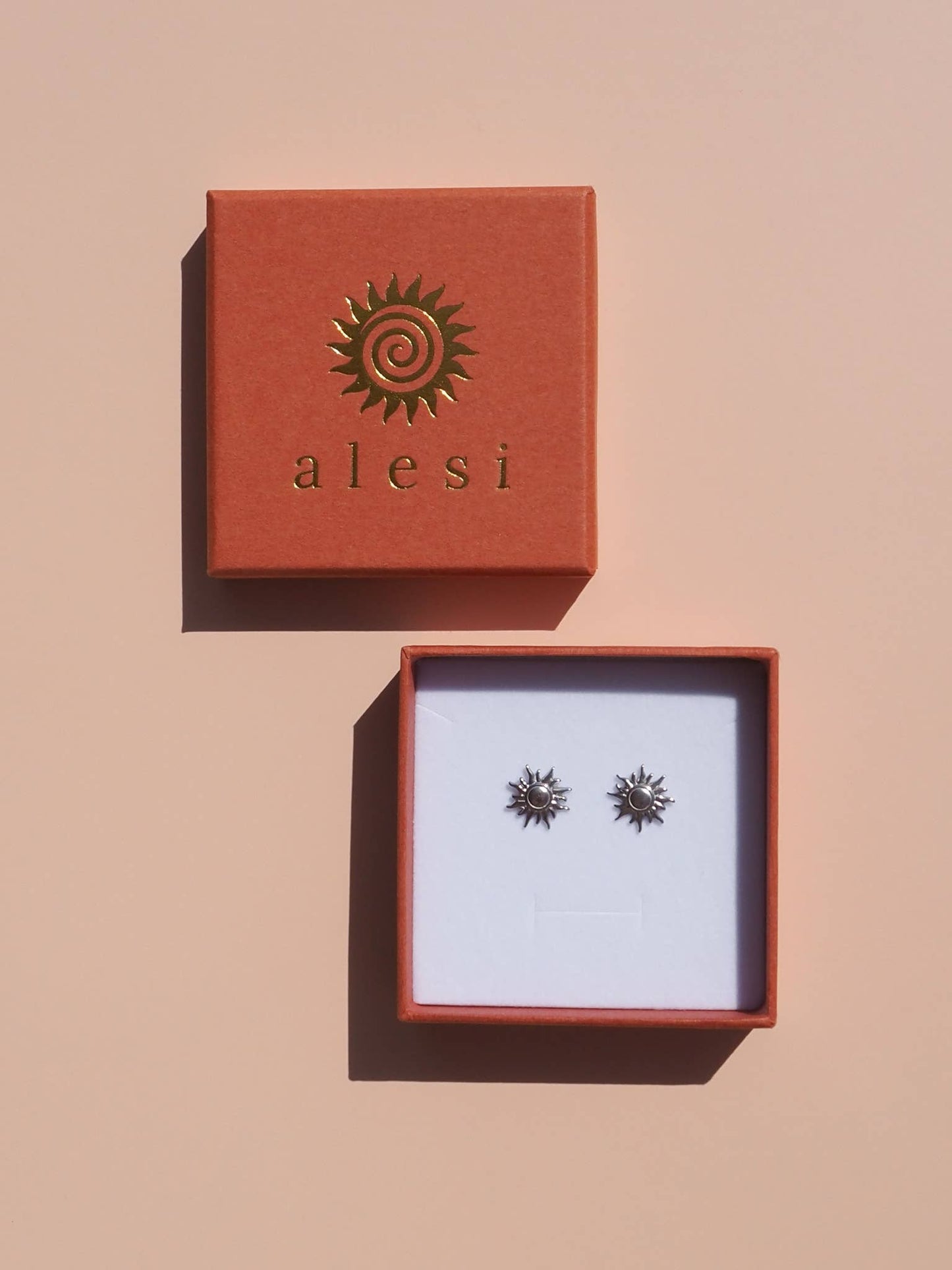 Silver Suns Stud Earrings