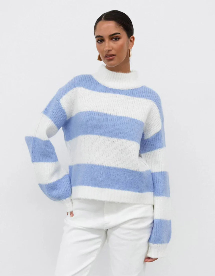 Elsa Stripe Knit Top - Blue