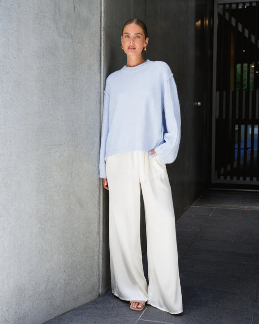 Ember Knit Top - Light Blue