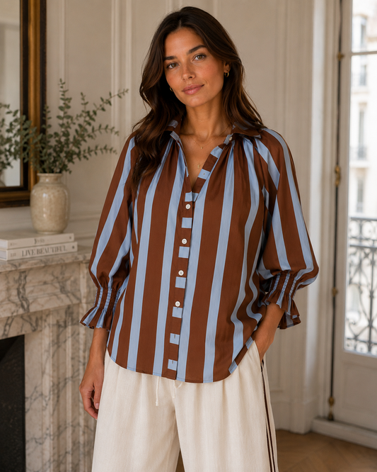 Nine Eight Six Shirt - Brown