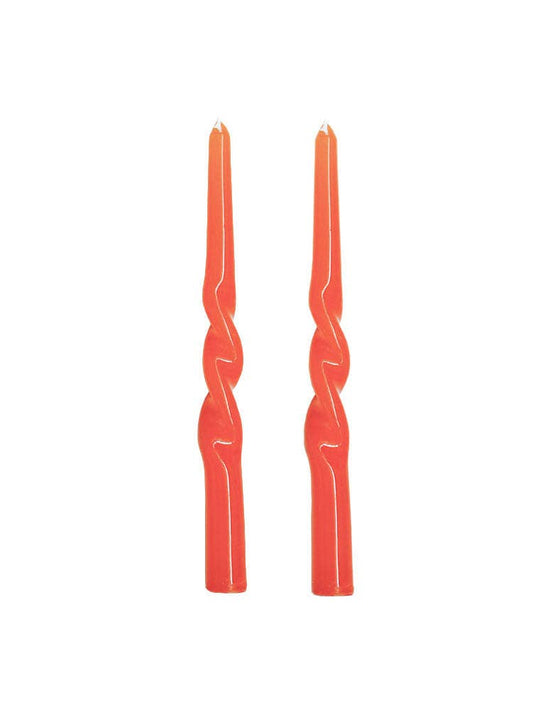 Twisted Dinner Candle Set of 2 - Orange