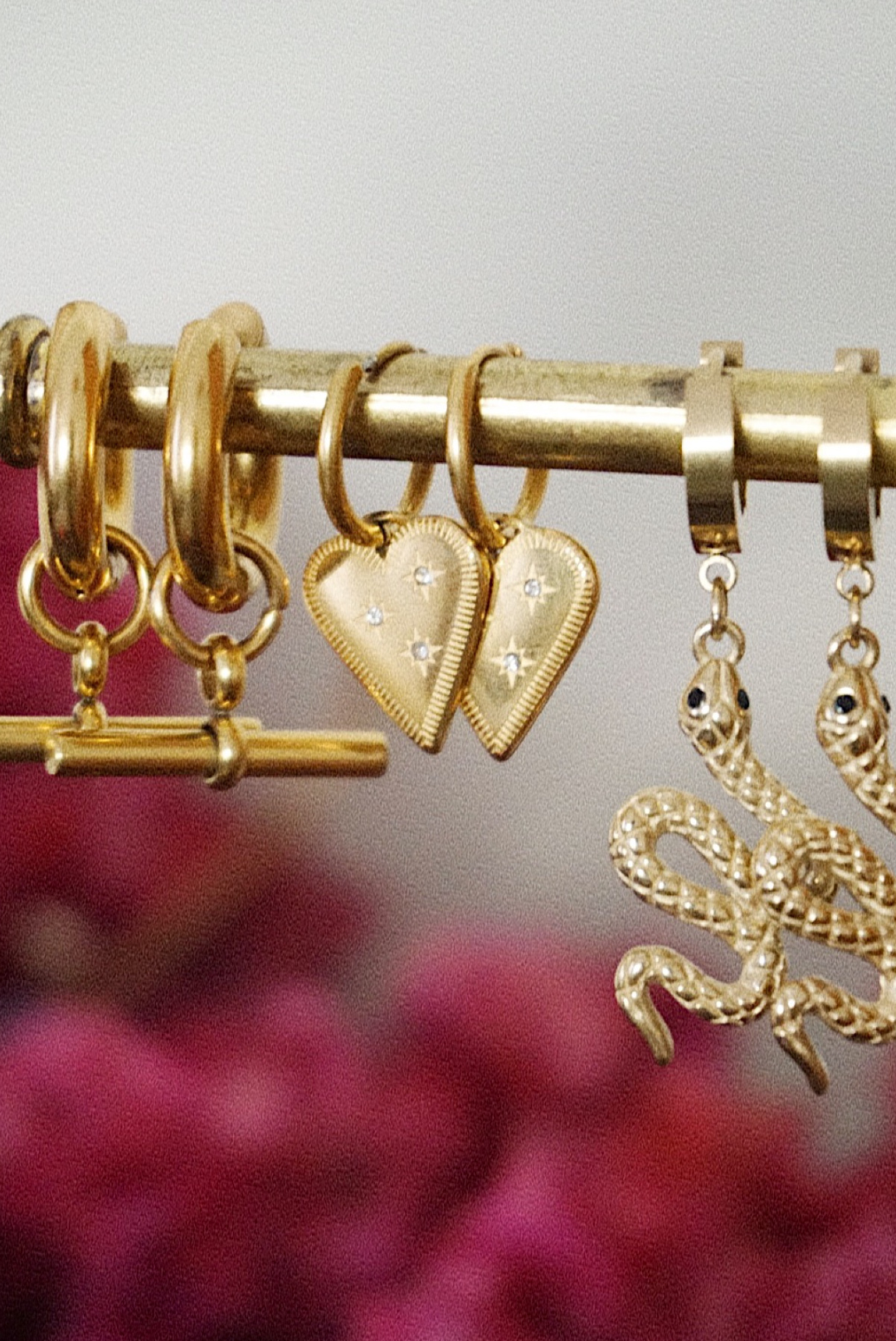 18k Gold Plated Heart Huggie Earrings