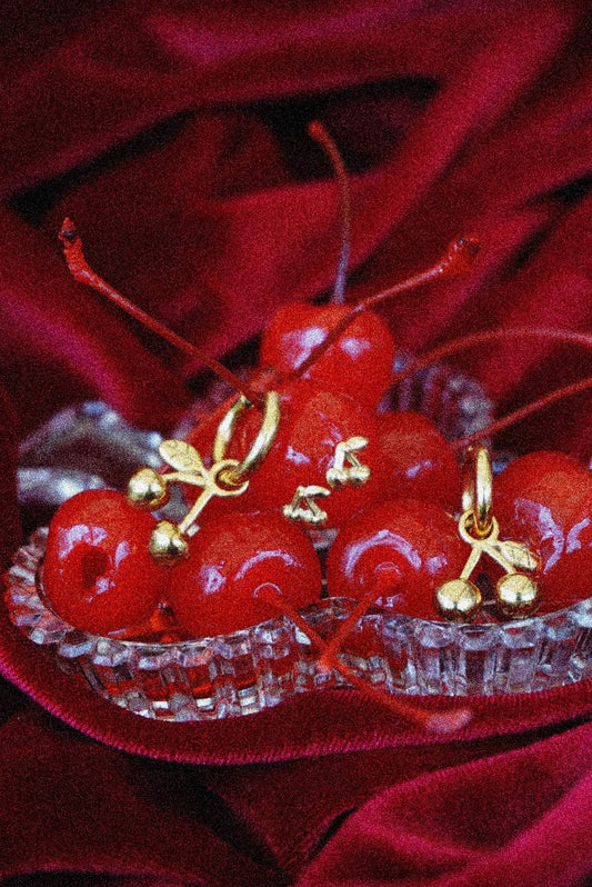 18k Gold Plated Cherry Studs