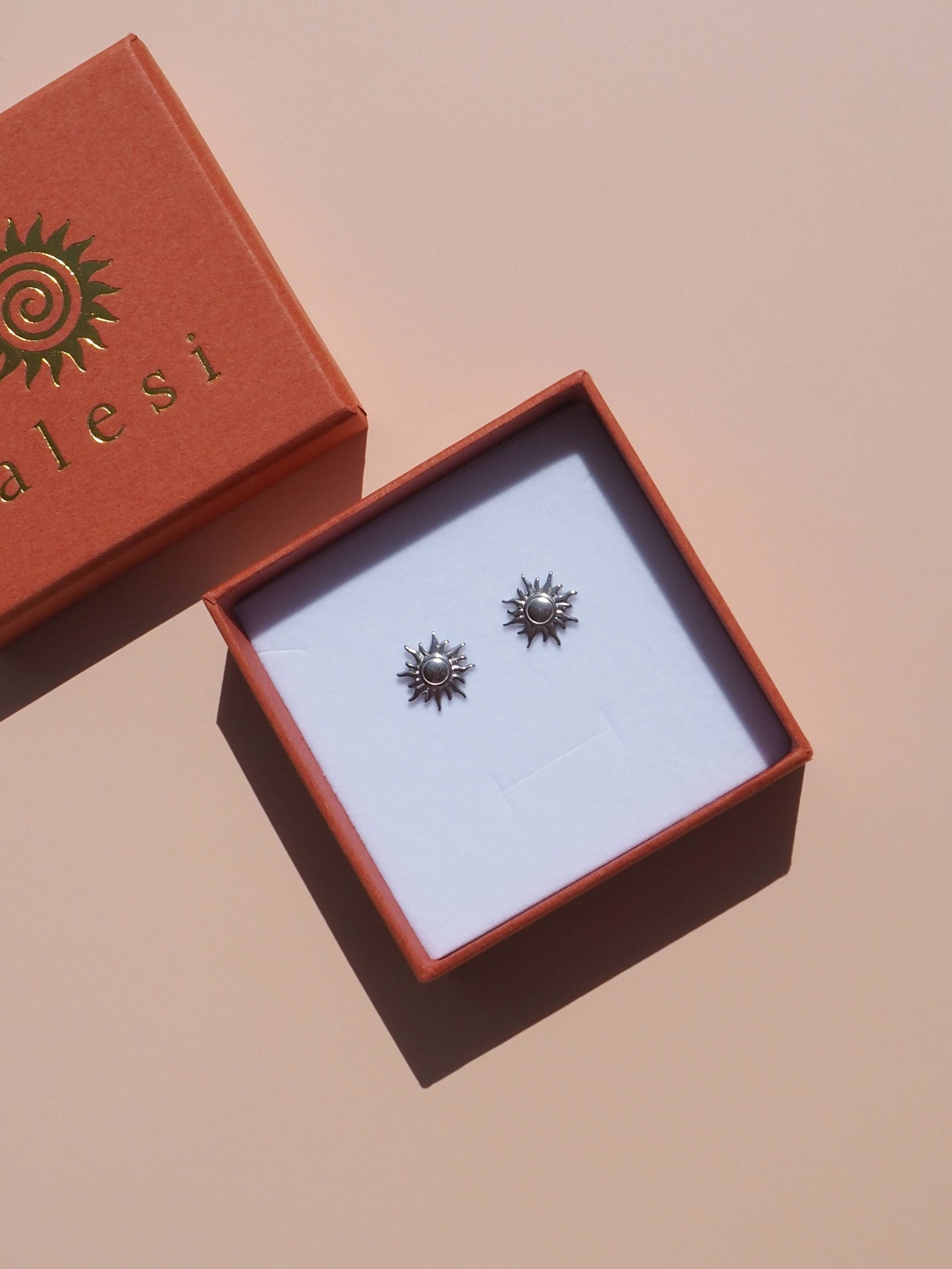 Silver Suns Stud Earrings