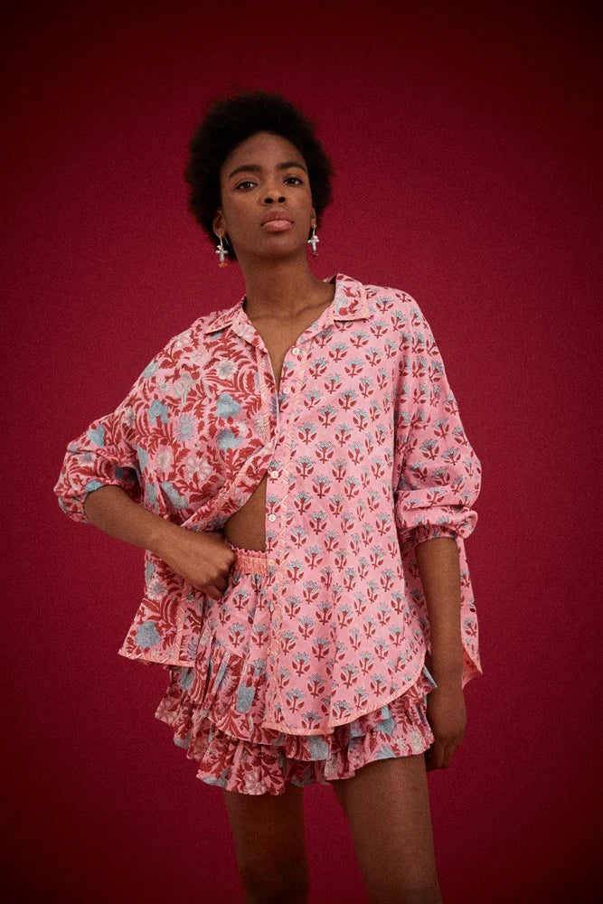 Kamala Block Print Chalm Shirt