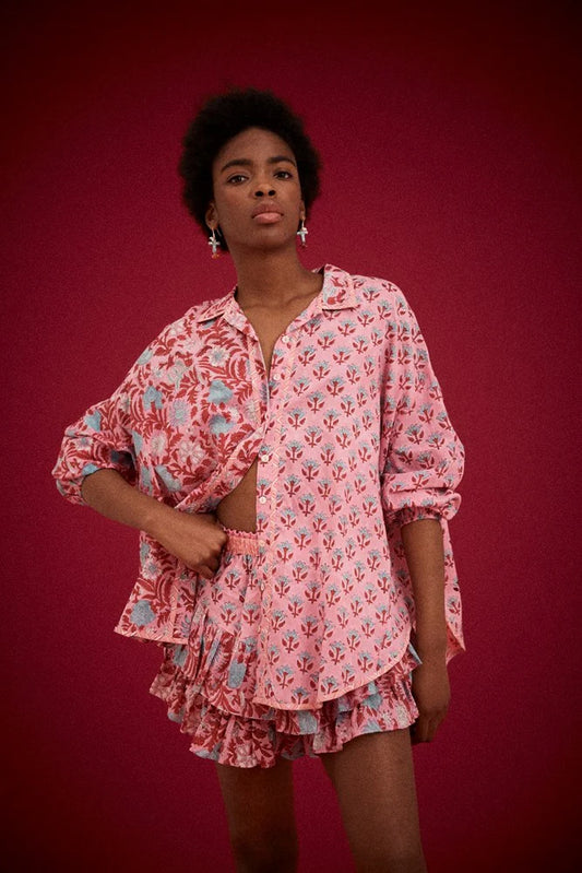 Kamala Block Print Chalm Shirt