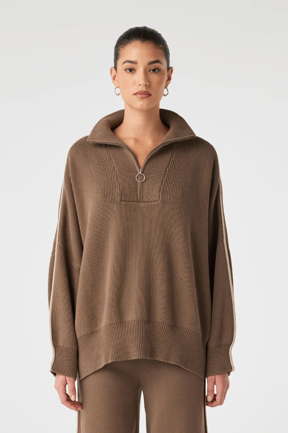 Milan Zip Sweater - Cacao