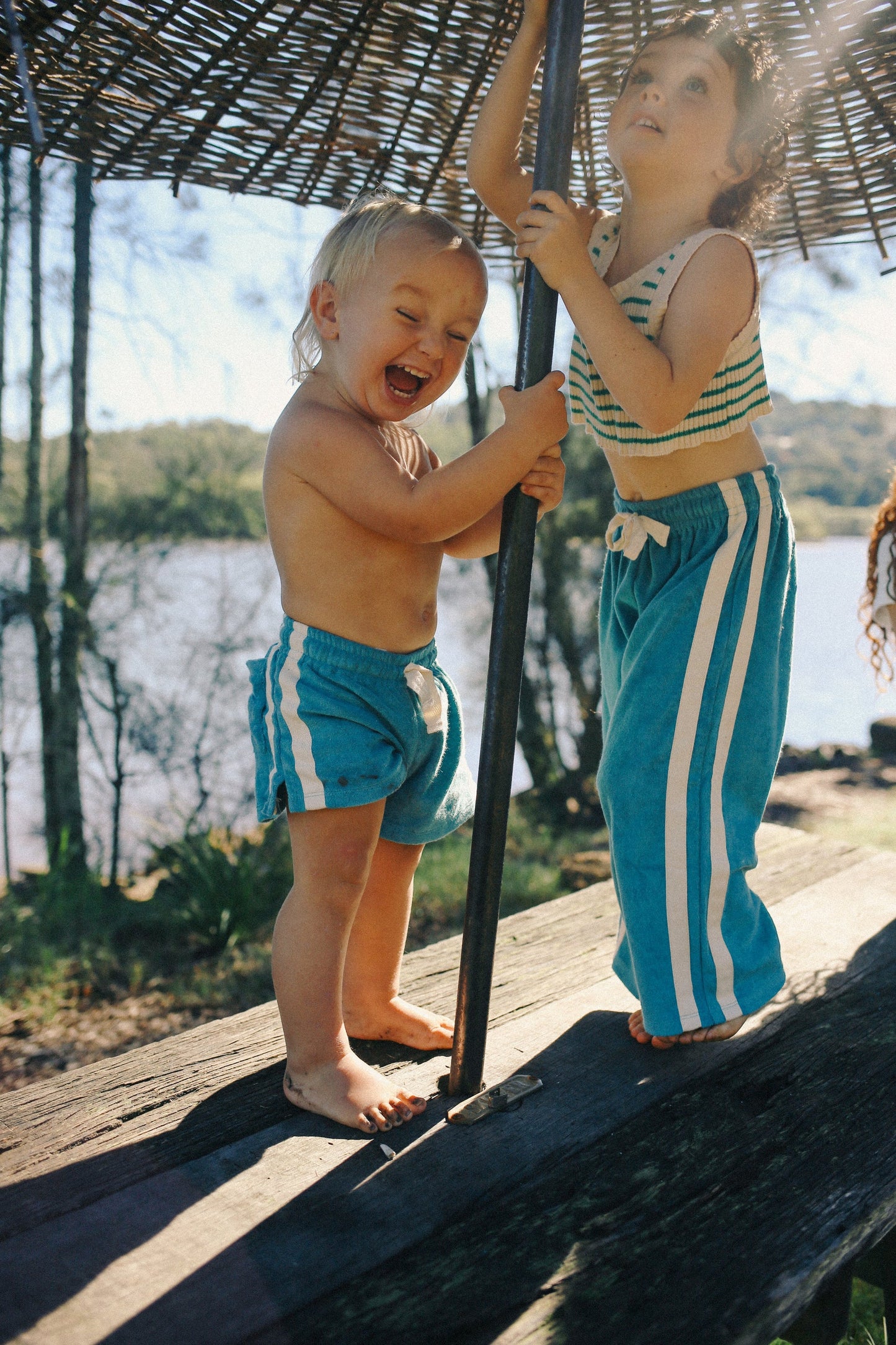 Mini Terry Pant - Blue Crush