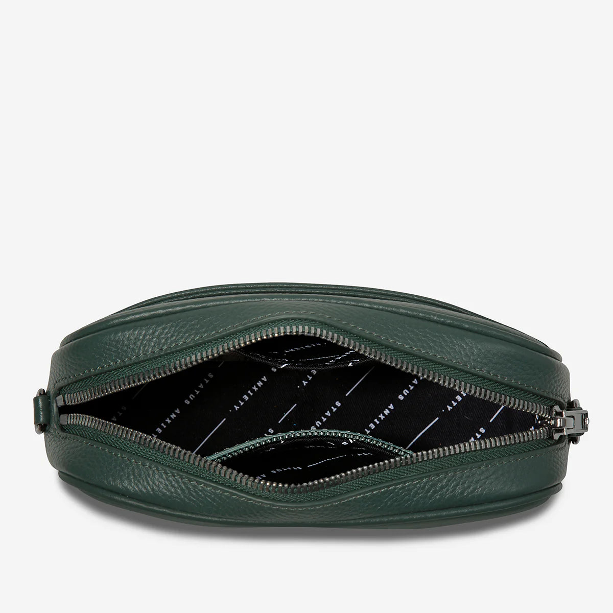 Plunder Leather Bag Webbed Strap - Green