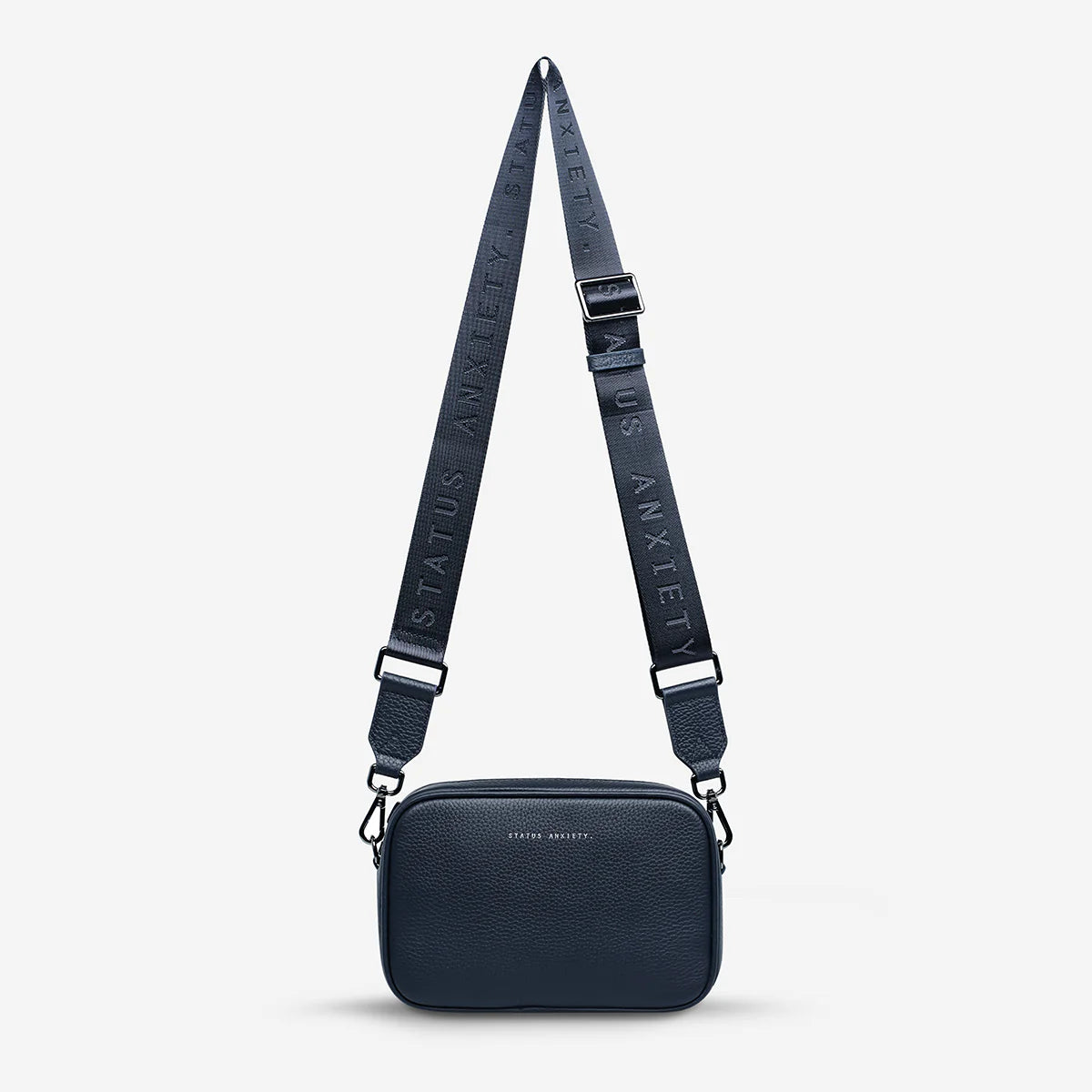 Plunder Leather Bag Webbed Strap - Midnight Blue