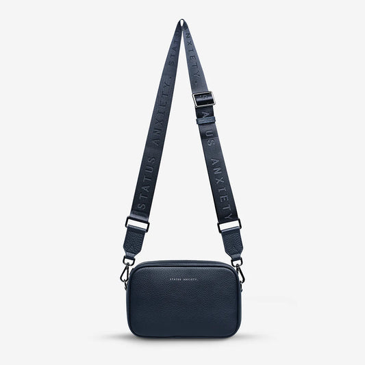 Plunder Leather Bag Webbed Strap - Midnight Blue