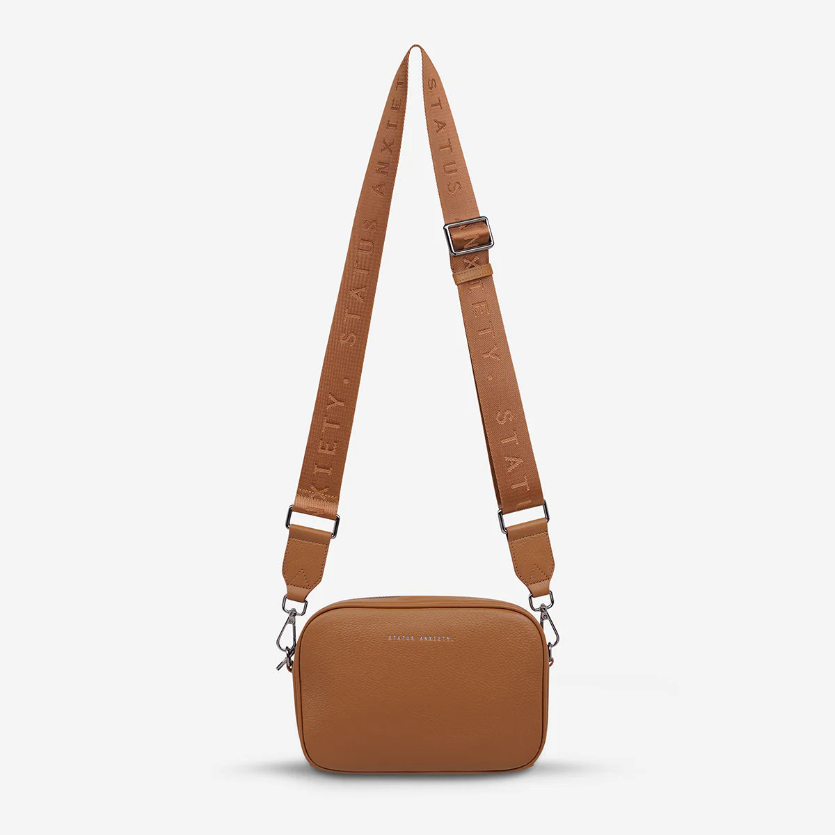 Plunder Leather Bag Webbed Strap - Camel