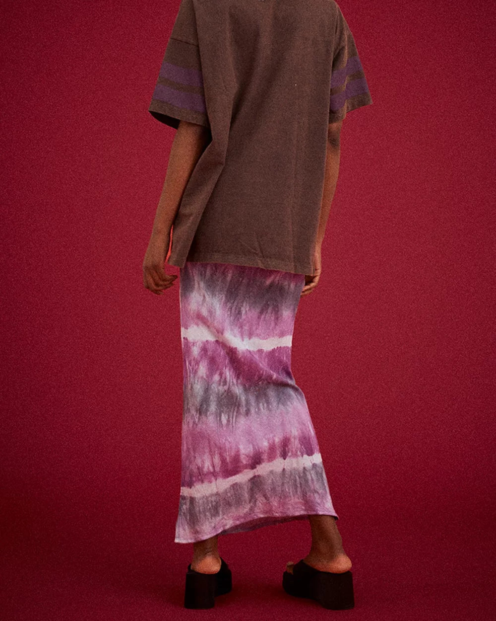 Purple Wave Column Skirt