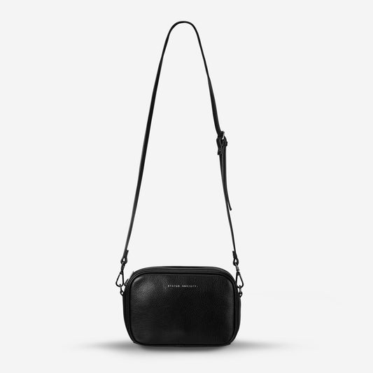 Plunder Leather Strap Bag - Black