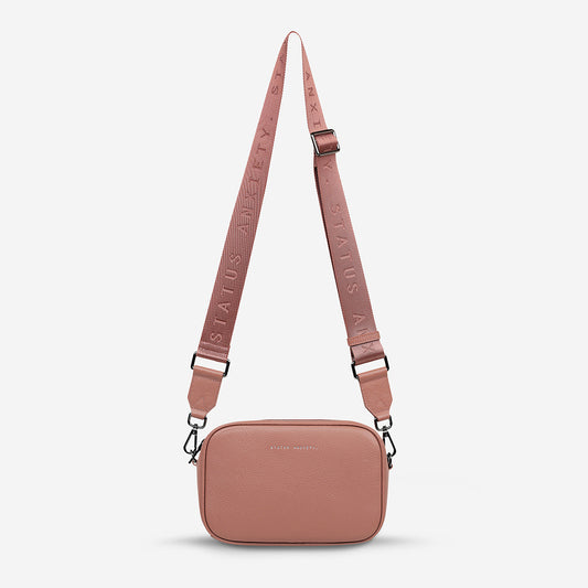 Plunder Leather Bag Webbed Strap - Dusty Rose