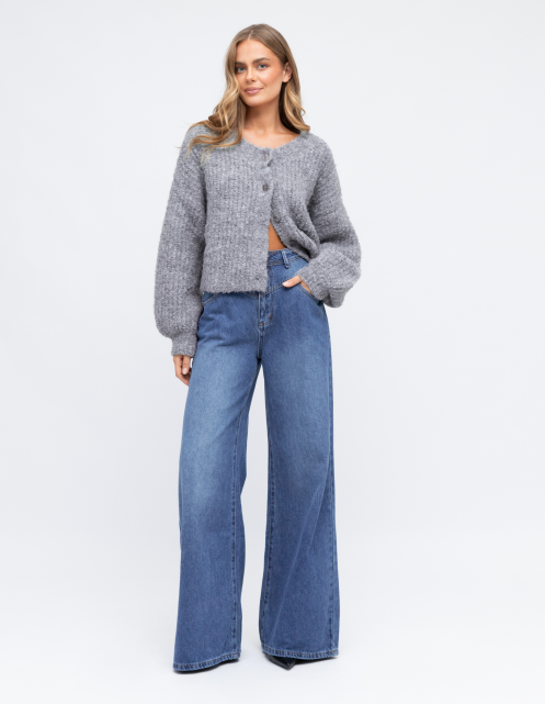 Yoke Wide Leg Jeans