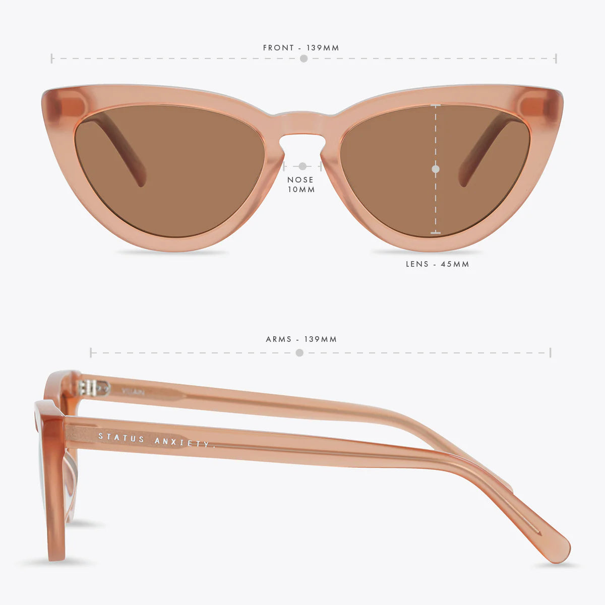 Villain Sunglasses - Rose