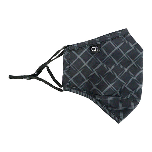 Face Mask - Shaped - Plaid Black